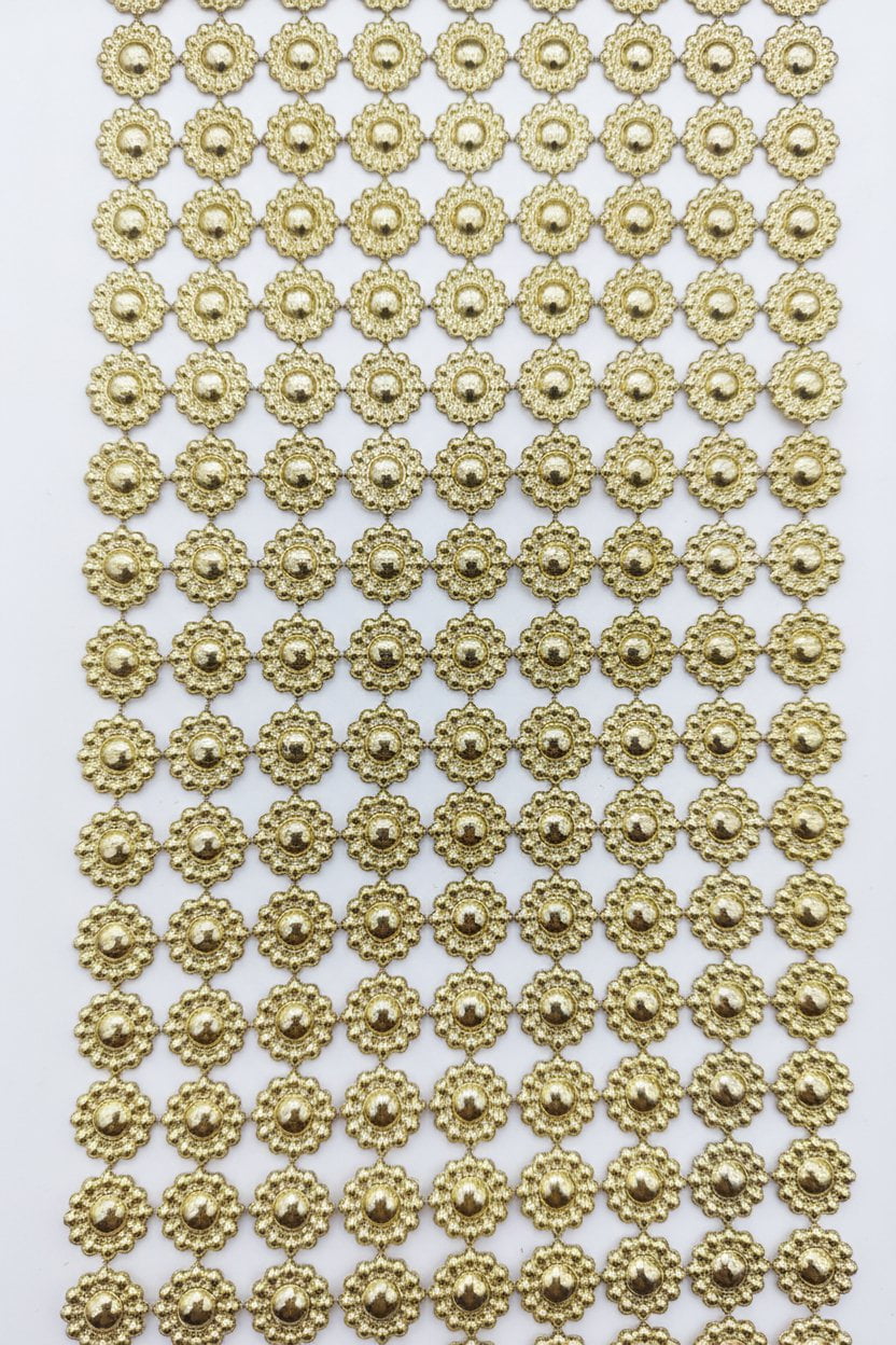 Pasamanería Strass Dorado 10 cm — Pieza 9.3 m