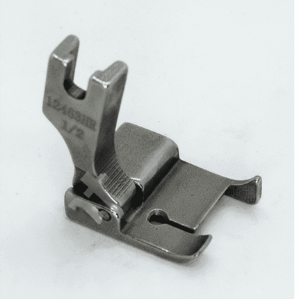 Pie máquina de coser con guía para costura precisa, ideal para alineación exacta y puntadas uniformes en proyectos de costura creativa.