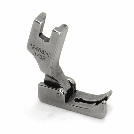 Máquina Recta con Guía Fija - Precisión y Eficiencia, prensatelas metálico HL 3/32” para costura recta profesional. Ideal para máquinas de coser industriales.