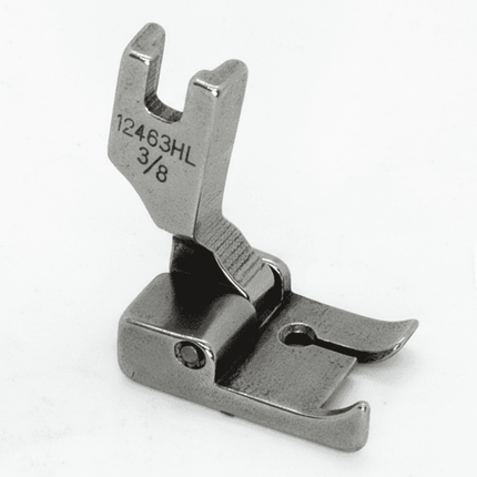 Pie máquina recta guía izquierda #12463 HL 3/8″ metálico para costura precisa. Accesorio ideal para máquinas de coser industriales.
