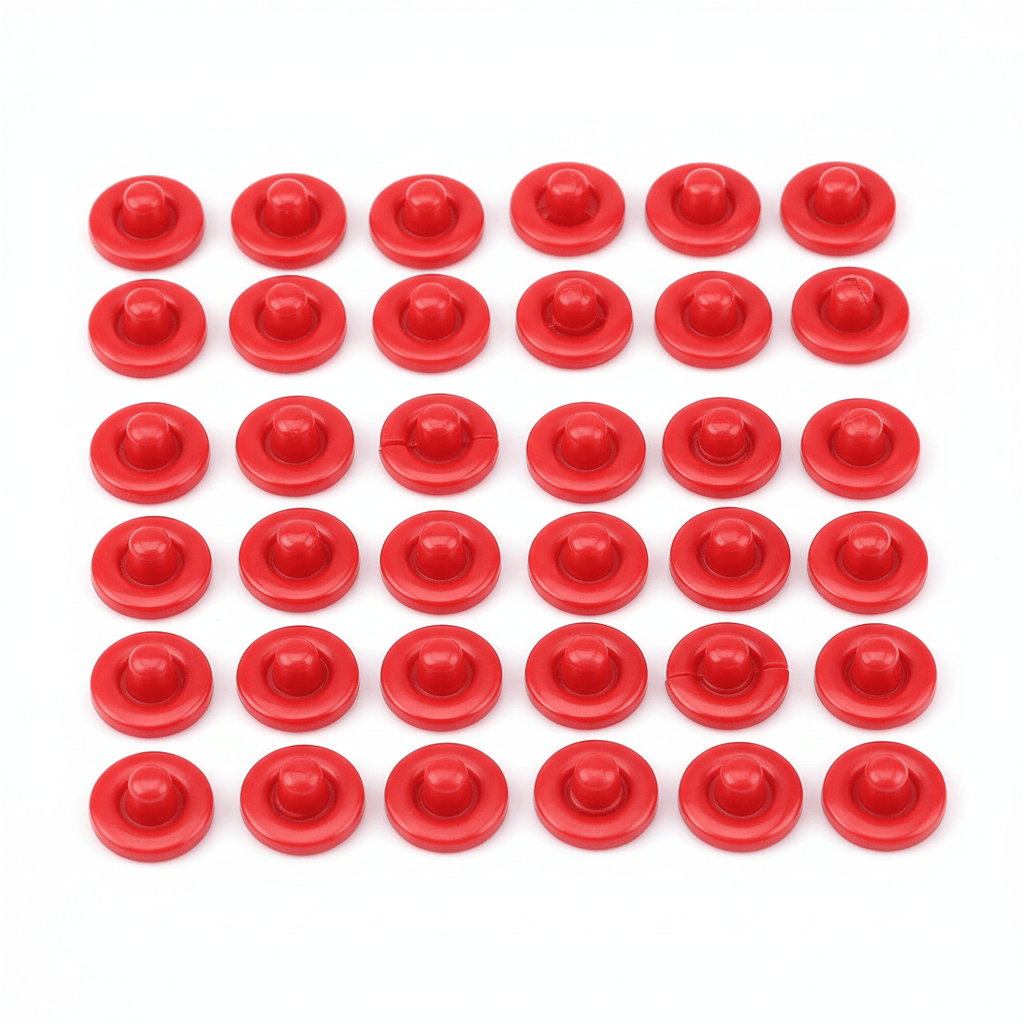 rojo / 12.2mm / 50 Broches a Presión Snap Plásticos - Set de Cierres para Costura