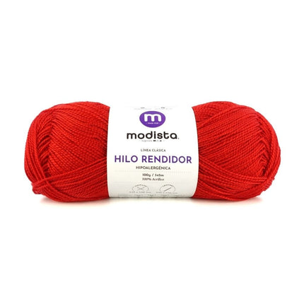 Rojo Intenso Hilo Rendidor Modista 100g - Económico para Tejido y Manualidades