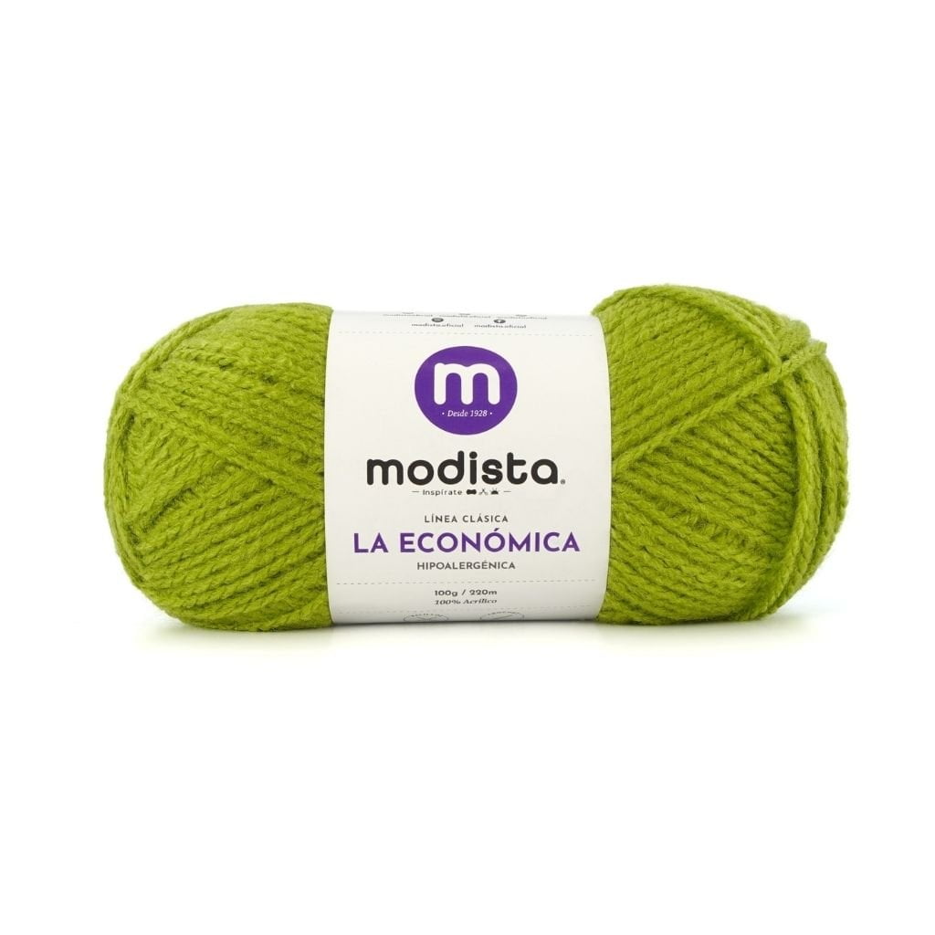 Verde Oliva Claro Lana La Economica Modista 100g - Económica para Tejido Palillo y Crochet