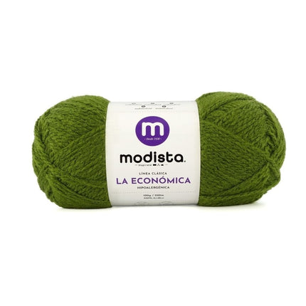 Verde Oliva Lana La Economica Modista 100g - Económica para Tejido Palillo y Crochet